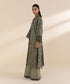 Womens Unstitched Embroidered Green Three Piece Lawn Suit